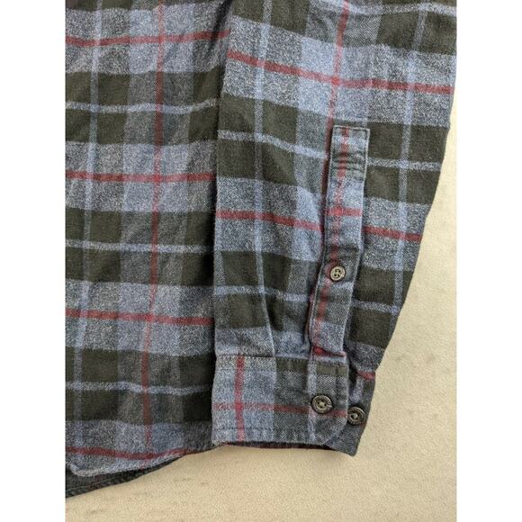 Mens Eddie Bauer Classic Fit Long Sleeve Plaid Button Down Shirt Size M Blue - Picture 3 of 9